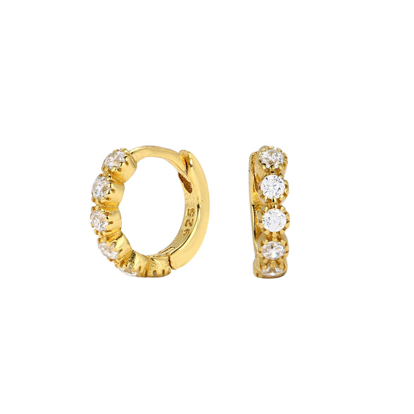 S925 Sterling Silver Geometric Zircon Inlaid Elegant Fashion Ear Buckle Earrings