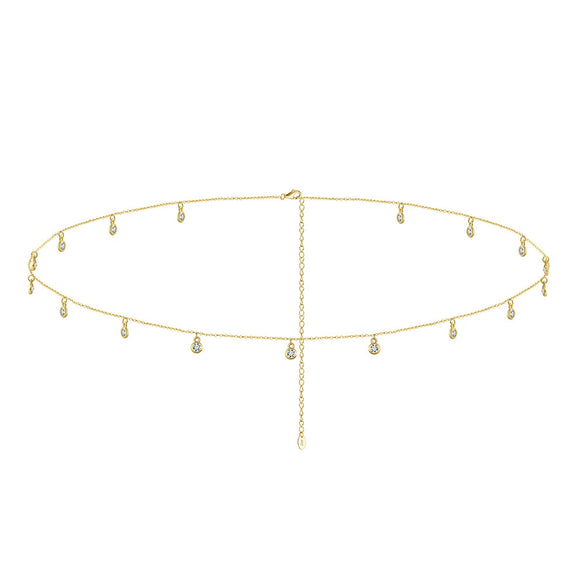 S925 Sterling Silver Geometric Zircon Pendant Waist Chain Belly Chain Jewelry