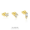 S925 Sterling Silver Geometric Zirconia Earrings For Women
