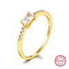 S925 Sterling Silver Geometric Zirconium Electroplated Ring For Women