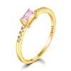 S925 Sterling Silver Geometric Zirconium Electroplated Ring For Women