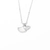 S925 Sterling Silver Ginkgo Leaf Necklace With Fan Shaped Pendant Electroplated Cross Chain For Women