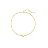 S925 Sterling Silver Glossy Love Paperclip Chain Bracelet With Flower Pattern For Women Electroplated
