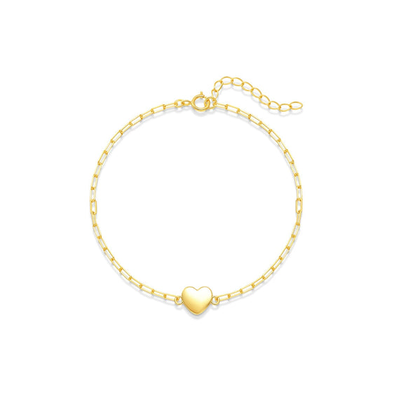 S925 Sterling Silver Glossy Love Paperclip Chain Bracelet With Flower Pattern For Women Electroplated