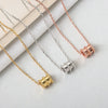 S925 Sterling Silver Gold Color Electroplated Barbell Pendant Necklace With Cross Chain Simple Trendy Clavicle Chain