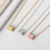 S925 Sterling Silver Gold Color Electroplated Barbell Pendant Necklace With Cross Chain Simple Trendy Clavicle Chain
