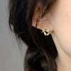 S925 Sterling Silver Gold Hollow Wreath Flower Stud Earrings Delicate Plant Floral Design For Women With Fine Craftsmanship