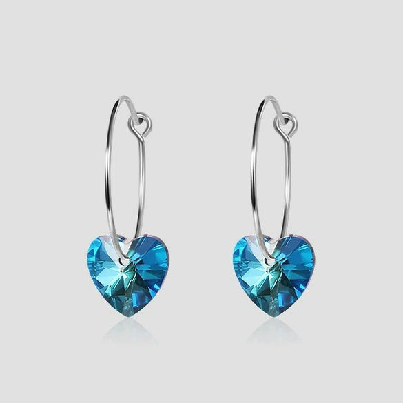 S925 Sterling Silver Gradient Heart Shaped Love Earrings Sweet Fashion Heart Pattern Ear Jewelry For Women