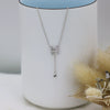S925 Sterling Silver H Letter Tassel Necklace Simple Light Luxury Clavicle Chain For Women