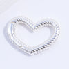 S925 Sterling Silver Handmade Heart Connection Buckle For Bracelet Necklace With Stripes And Electroplating