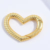S925 Sterling Silver Handmade Heart Connection Buckle For Bracelet Necklace With Stripes And Electroplating