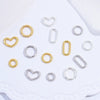 S925 Sterling Silver Handmade Heart Connection Buckle For Bracelet Necklace With Stripes And Electroplating