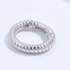 S925 Sterling Silver Handmade Heart Connection Buckle For Bracelet Necklace With Stripes And Electroplating