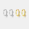 S925 Sterling Silver Hanging Double Zircon Earrings With Geometric Pattern And Electroplating For Women