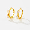 S925 Sterling Silver Hanging Double Zircon Earrings With Geometric Pattern And Electroplating For Women