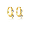 S925 Sterling Silver Hanging Double Zircon Earrings With Geometric Pattern And Electroplating For Women