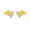 S925 Sterling Silver Heart Earrings For Women Retro French Niche High End Electroplated With Platinum Or 18K Gold Geometric Design