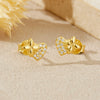 S925 Sterling Silver Heart Earrings For Women Retro French Niche High End Electroplated With Platinum Or 18K Gold Geometric Design