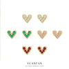 S925 Sterling Silver Heart Earrings With Colorful Zircon For Women