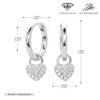 S925 Sterling Silver Heart Geometric Pattern Earrings