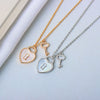 S925 Sterling Silver Heart Lock Necklace With Mixed Gem Pendant Electroplated Cross Chain Clavicle Necklace For Women Simple Light Luxury Style