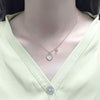 S925 Sterling Silver Heart Lock Necklace With Mixed Gem Pendant Electroplated Cross Chain Clavicle Necklace For Women Simple Light Luxury Style