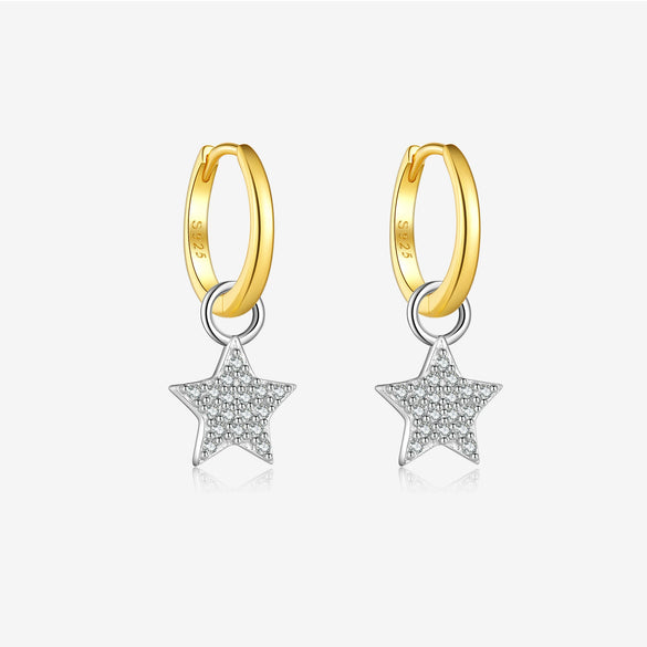 S925 Sterling Silver Heart Pendant Earrings Microinlaid Zirconium Electroplated Platinum 18K Gold Fashionable