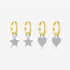 S925 Sterling Silver Heart Pendant Earrings Microinlaid Zirconium Electroplated Platinum 18K Gold Fashionable