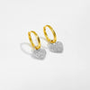 S925 Sterling Silver Heart Pendant Earrings Microinlaid Zirconium Electroplated Platinum 18K Gold Fashionable