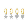 S925 Sterling Silver Heart Pendant Earrings Microinlaid Zirconium Electroplated Platinum 18K Gold Fashionable
