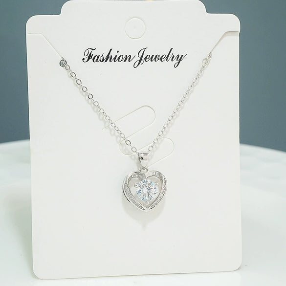 S925 Sterling Silver Heart Pendant Necklace With O Chain Electroplated Elegant Clavicle Chain For Women