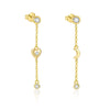 S925 Sterling Silver Heart Shape Love Moon With Zirconia Earrings For Women Light Luxury Style
