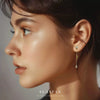 S925 Sterling Silver Heart Shape Love Moon With Zirconia Earrings For Women Light Luxury Style