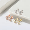 S925 Sterling Silver Heart Shape Love Stud Earrings Inlaid With 4A Zircon Electroplated