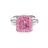 S925 Sterling Silver Heart Shape Pink Zircon Inlaid Women's Ring
