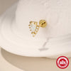 S925 Sterling Silver Heart Shape Water Drop White Opal Opal Tassel Moonstone Inlaid With Zirconium Flat Head Threaded Piercing Earrings