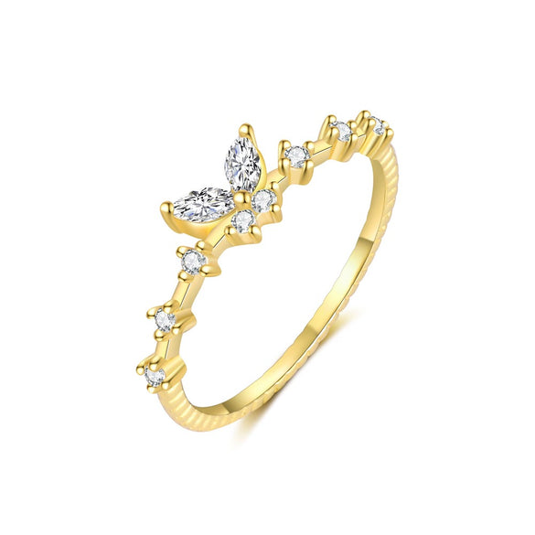 S925 Sterling Silver Heart Shape Zirconia Women's Fashion Ring