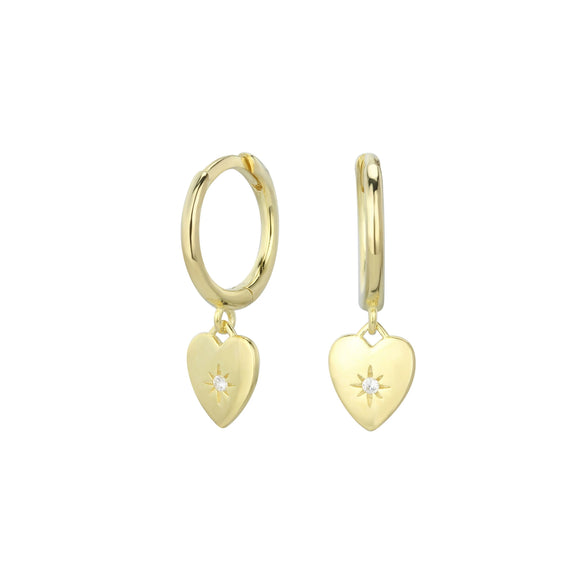 S925 Sterling Silver Heart Shaped Electroplated Trendy Women's Earrings
