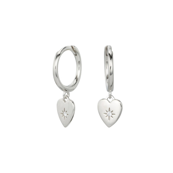 S925 Sterling Silver Heart Shaped Electroplated Trendy Women's Earrings
