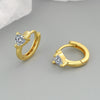 S925 Sterling Silver Heart Shaped Geometric Earrings For Women Simple Electroplated Ear Buckle Earrings