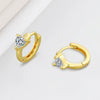 S925 Sterling Silver Heart Shaped Geometric Earrings For Women Simple Electroplated Ear Buckle Earrings