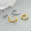 S925 Sterling Silver Heart Shaped Geometric Earrings For Women Simple Electroplated Ear Buckle Earrings