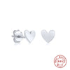 S925 Sterling Silver Heart Shaped Glossy Mini Earrings With Electroplating For Women