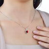 S925 Sterling Silver Heart Shaped Zircon Micro Inlay Necklace With Box Chain For Women