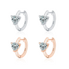 S925 Sterling Silver Heartshaped Earrings Set With Precious Stones For Women