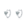 S925 Sterling Silver Heartshaped Earrings Set With Precious Stones For Women
