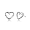 S925 Sterling Silver Heartshaped Electroplated Women's Earrings Simple Style