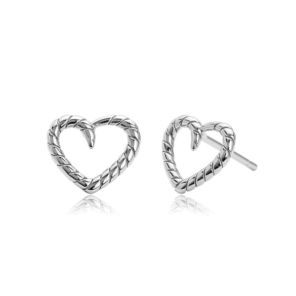 S925 Sterling Silver Heartshaped Electroplated Women's Earrings Simple Style