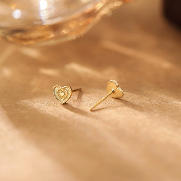 S925 Sterling Silver Heartshaped Geometric Retro Highend Flower Earrings For Women
