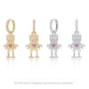 S925 Sterling Silver Heartshaped Robot Cartoon Characters Earrings Jewelry